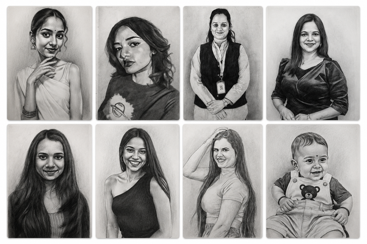 Handmade Pencil Sketch Portrait