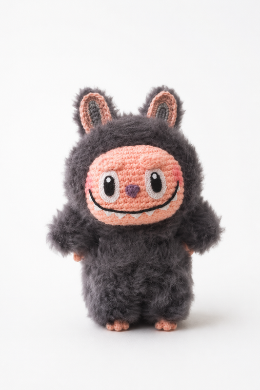 Labubu Doll – Charcoal Edition