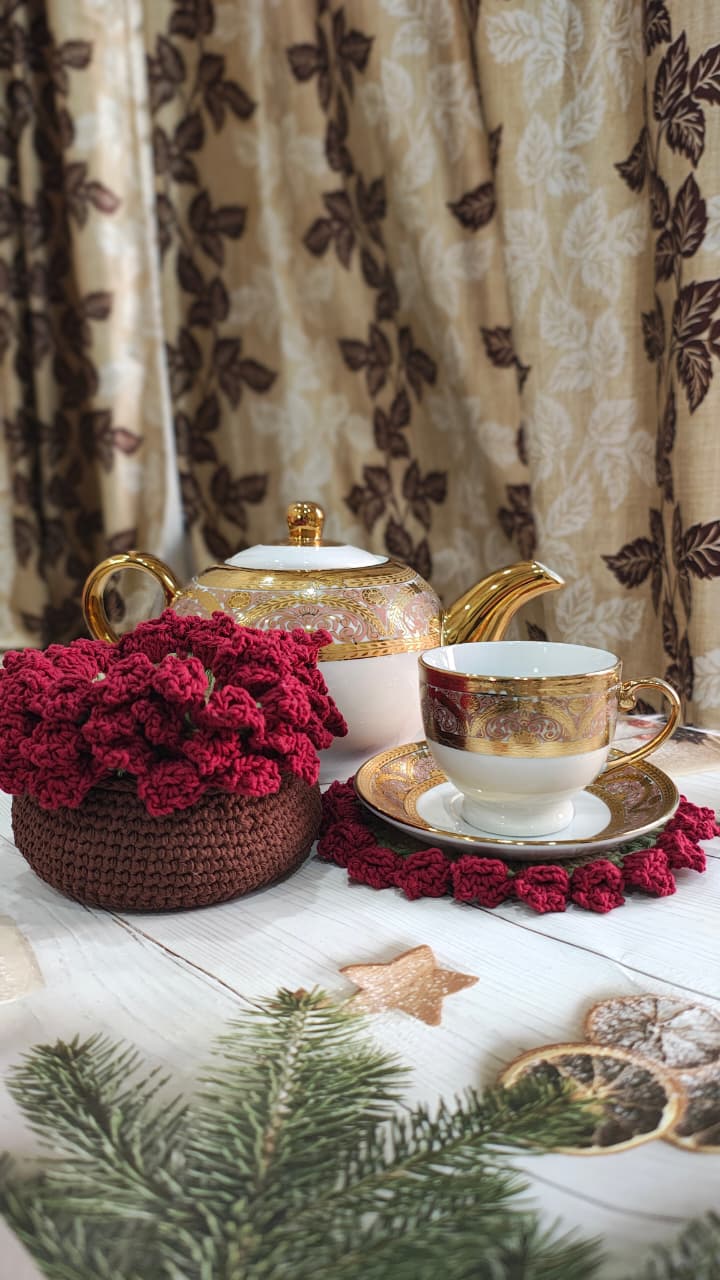 2-in-1 Rose Bouquet & Coaster Set