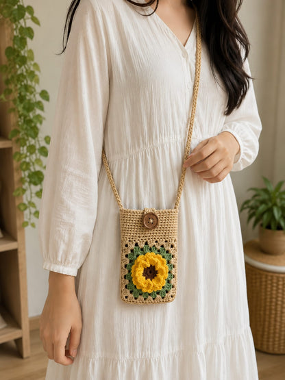 3D Flower Crochet Mobile Sling