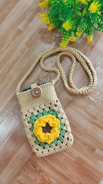 3D Flower Crochet Mobile Sling
